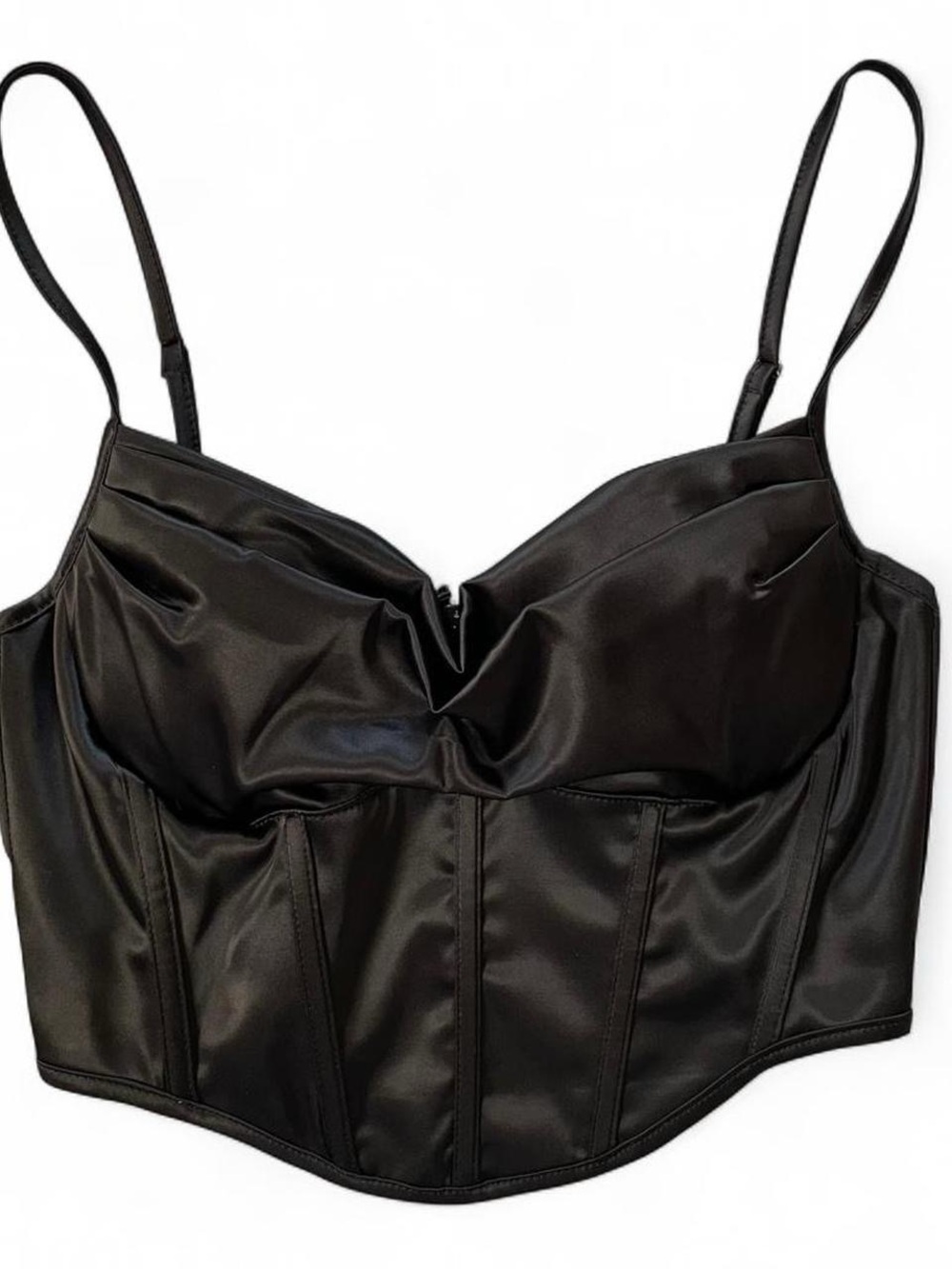 Black Satin Corset Top